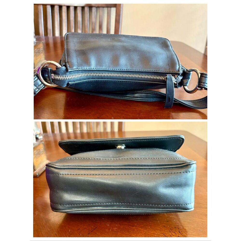 NINE WEST - Vintage-Style Shoulder Bag in Black Faux Leather. Perfect Condition - Picture 12 of 15